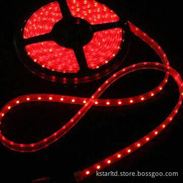 Red color LED flexible strip light, waterproof, 30LED/M, CE and RoHS